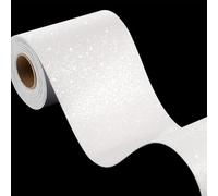 FunStick Carta da Parati Autoadesiva Muro Bianca Pellicola Adesiva Mobili Glitterata Bordi Adesivi per Carta da Parati Salotto Striscia Autoadesiva Muro Decorativa Bordo Adesivi Murali Bagno 10CMx5M