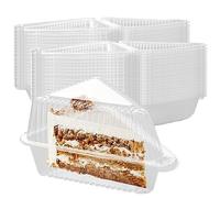 FUNSUEI 100 scatole triangolari singole per torte, trasparenti, con coperchio, contenitori singoli per cheesecake, torte, insalata, formaggio, panini