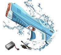 Funthy Pistola ad Acqua Elettrica Bambini e Adulti Potente, Alta Capacità, Pistola ad Acqua One Button, Giocattolo Piscina Spiaggia Estate, Blu