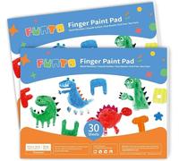 Funto Blocco per dipingere con le dita per bambini, 60 fogli in totale, 30,5x40,6 cm, confezione da 2, forniture per pittura, blocco per pittura a tempera, carta patinata per pittura con le dita