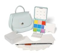 Funto Kit Acquerelli, 9 Colori con Borsa Blu in Pelle per Urban Sketching | Ti accompagna tra strade, piazze e caffè quando vuoi fermarti a catturare forme, prospettive e dettagli urbani.