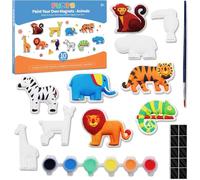 Funto Kit di pittura animali bambini, Disegna le tue figurine con magnete, 27 pezzi set di arti e craft, Ceramiche da dipingere, Progetti STEAM, Attività creativa DIY