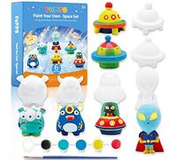 Funto Kit di pittura dello spazio, set di arti e mestieri da 13 pezzi per bambini, progetto STEAM di attività creativa giocattoli DIY con 6 figurine, 6 contenitori di pittura, 1 pennello