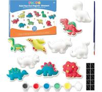 Funto Kit di pittura dinosauro bambini, Disegna le tue figurine con magnete, 27 set di arti e manualità, Ceramiche da dipingere, Progetti STEAM Attività creativa DIY