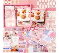 Funto Kit per Scrapbooking (155 PCS), Serie Warm Mail - Il Mio Amore, Perfetto per Materiali Bullet Scrapbooking, Planner DIY Arts Craft Collage