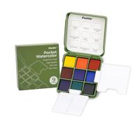Funto Pocket Watercolor, Kit daSketch Acquerello per Viaggio con 2 Palette da Acquerello Pieghevoli, 9 Colori,Perfetto per Viaggi