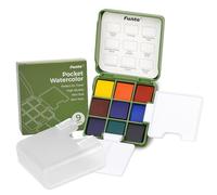 Funto Pocket Watercolor, Kit daSketch Acquerello per Viaggio con 2 Palette da Acquerello Pieghevoli, 9 Colori,Perfetto per Viaggi
