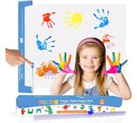Funto Rotolo di carta per pittura con le dita, 12''x400'', senza dimensioni, bianco, carta da pittura grande per bambini piccoli, carta artistica per bambini, carta per dipingere, facile da tagliare