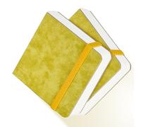Funto Watercolor Journal 2-Pack, 3.9x3.9", 44 Pagine Ciascuno, 100% Cotone Pressato a Freddo, Copertina Rigida Verde in Pelle PU, Elastico Rimovibile, Forniture Artistiche per Acquerelli