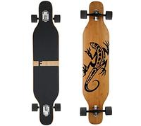 FunTomia Longboard con 3 Livelli di Flessibilità, Cruiser Drop Through, Skateboard Completo con Cuscinetti a Sfera Mach1 ad Alta Velocità e Chiave a T