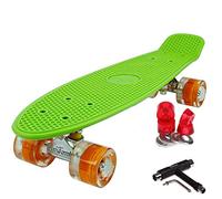 FunTomia Mini-Board 57cm Skateboard mit oder ohne LED Leuchtrollen inkl. Alu Truck und Mach1 Abec-11 Kugellager …