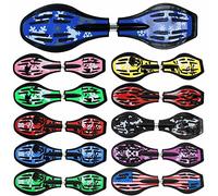 FunTomia - Waveboard con cuscinetti a sfera, custodia e CD (diversi colori disponibili), blu/fiocco di neve.