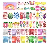 Funtopia 100 Pezzi Mollette per Capelli Bambina, Fermaglio per Capelli da 5 cm per Ragazze Donna Bambini, Accessorio per Capelli con Fermaglio a Scatto in Metallo Colorato