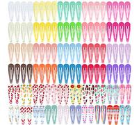 Funtopia 120 Pezzi Mollette per Capelli Bambina, Fermagli per Capelli da 5 cm per Ragazze Donna Bambini, Accessori per Capelli con Fermaglio a Scatto in Metallo Colorato (40 Colori Assortiti)