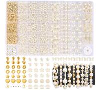 Funtopia 1860 Pezzi Perline per Braccialetti, Set di Perline Bianche in 5 Misure, Crea i Tuoi Braccialetti con Perlines da Infilare per Ragazze Adulte