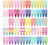 Funtopia 80 Pezzi Mollette per Capelli Bambina, 3 cm Fermagli per Capelli per Nambine, Accessori per Capelli con Fermaglio a Scatto in Metallo Colorato