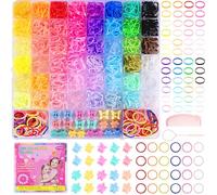 Funtopia - Elastici per capelli, 46 colori, 2100 pezzi, accessori per capelli colorati per ragazze, piccoli elastici per capelli con mini artigli per capelli, per ragazze e bambine