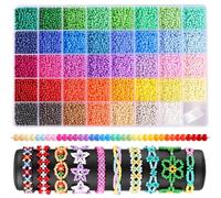Funtopia Perline per Braccialetti da 3mm, 39 Colori, 8200 Pezzi Perline di Semi fai da te, Kit per fare Braccialetti, Set di Perle Colorate per Bambini e Adulti