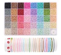 Funtopia Perline per Braccialetti da 3mm, 39 Colori, 9600 Pezzi, Perline di Semi fai da te, Kit per fare Braccialetti, Set di Perle Colorate per Bambini e Adulti