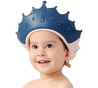 FUNUPUP Cappello Doccia Bambini Visiera Doccia, Corona Blu | A Prova Di Perdite & Antiscivolo & Regolabile Cuffia Doccia Impedisce All’Acqua Di Entrare Negli Occhi E Nelle Orecchie