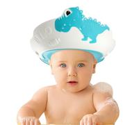 FUNUPUP Cappello Doccia Bambini Visiera Doccia, Dinosauro Blu | A Prova Di Perdite & Antiscivolo & Regolabile Cuffia Doccia Impedisce All’Acqua Di Entrare Negli Occhi E Nelle Orecchie