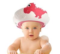 FUNUPUP Cappello Doccia Bambini Visiera Doccia, Dinosauro Rosso | A Prova Di Perdite & Antiscivolo & Regolabile Cuffia Doccia Impedisce All’Acqua Di Entrare Negli Occhi E Nelle Orecchie