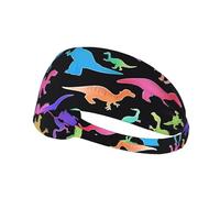 Funuy Dinosaur Colorful Elastic Exercise Headband For Women&Men,Wide Headbands For Women Athletic Sweatbands - Fashion Elastic Sports Hair Band For Yoga Fitness