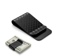 Funver Fermasoldi da uomo, 3,5 cm x 7,0 cm, clip per banconote e carte, sottile con forte forza a molla, clip per banconote per custodie per carte di credito