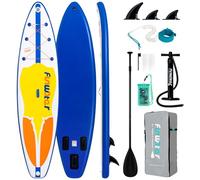 FunWater Gonfiabile Stand Up Paddle Board Con Zaino, Pompa, Guinzaglio Di Sicurezza, Pagaia, Borsa Impermeabile Per Il Telefono, 3 Pinne, Adatto A Tutti I Livelli Di Abilità