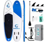 FunWater Gonfiabile Stand Up Paddleboard Sup Paddle Board Con Zaino, Pompa A Mano, Pagaia Regolabile, Guinzaglio Di Sicurezza, Borsa Per Telefono Impermeabile, 3 Pinne 335×83×15 CM