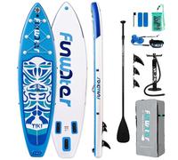 FunWater Stand Up Paddling Board gonfiabile SUP Paddleboard per adulti stand up paddle accessori con pagaia regolabile, pompa, zaino, guinzaglio (blu)