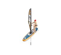 Funwetrike Mini barca radiocomandata, 2,4 GHz, barca da surf con luci LED, design anti-centro, lunga durata, impermeabile, per piscina, laghetto e lago