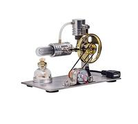 Funwetrike Modello di motore Stirling ad aria calda, modello di motore Stirling a forma di L con connettore USB e luce notturna, regalo creativo per esperimenti scientifici