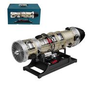 Funwetrike Modello di motore Turbofan meccanico in metallo 1:10 a doppio rotore, montaggio fai da te, kit educativo STEM per adulti, appassionati di aviazione maschile e hobbisti fai da te