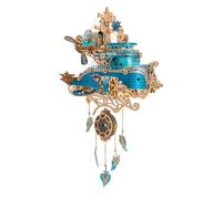 Funwetrike Puzzle 3D in legno modello Flyship, modello steampunk Flyship 3D in legno per adulti, da costruire con acchiappasogni in legno e espositore in acrilico, regali creativi per Natale
