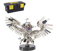 Funwetrike Puzzle 3D in metallo per adulti, fai da te gufo notturno in metallo, puzzle 3D in metallo, puzzle in metallo steampunk decorazione modelli animali 2024 regali di Natale Capodanno - 700