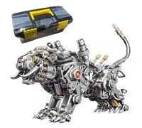 Funwetrike Puzzle 3D in metallo per adulti, steampunk, meccanico, tigre del Bengala, puzzle in metallo, con luce e strumento, decorazione per la casa, regalo di compleanno creativo (700 pezzi)