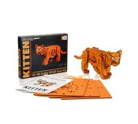Funwetrike Puzzle in legno 3D, fai da te, 236 pezzi, kit in legno, per adulti, da costruire, ornamento creativo per vacanze, famiglia, regalo di compleanno (arancione)