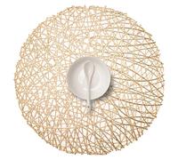 FunWheat Set di 6 tovagliette rotonde in vinile metallizzato, 38,1 cm, scavate e resistenti al calore, ideali come regalo decorativo per feste, matrimoni e feste