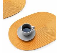 FunWheat Set di 8 tovagliette ovali intrecciate per tavoli da pranzo, lavabili e resistenti al calore, per interni ed esterni, 30,5 x 45,7 cm (zuccotto ovale, 8 pezzi)