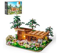 FUNWHOLE Fattoria delle Api Set di Mattoncini Illuminato - Cottage delle Api e Laboratorio del Miele, Set di Costruzione con Luce LED 1274 Pezzi per Adulti e Teenager