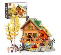 FUNWHOLE Set di Mattoncini Illuminati per Casa di Montagna e Baita - Collezione Casa dei Amici in Montagna e Casa sull'Albero con Luce LED, Set di 2255 Pezzi per Adulti e Adolescenti
