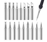 FunWorth 17 Pezzi Punte Saldatore Set Punte Tipo 900M Set Punte, Compatibile con Hakko, Yihua, Atten e altri, Punte Saldatore per Saldature di Precisione, Riparazioni Elettroniche e Progetti fai