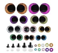 FunWorth 20 pezzi Occhi di Sicurezza Glitterati per Animali All'uncinetto (12-20 mm), Occhi di Plastica 3D per Lavori Artigianali, 10 Colori e 5 Misure. Occhi di Sicurezza Colorati per Peluche