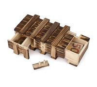 FunX Cassaforte in legno con scomparti segreti - Scatola regalo creativa per matrimonio, compleanno, festa della gioventù, matrimonio in legno, 15 x 8,5 x 5 cm