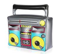 FunX Ghetto Blaster gonfiabile, anni '80 '90, accessorio per carnevale, feste e costumi, pulsante per il bagno, aerobica, abbigliamento Hip Hop, 44 x 40 cm (grande)