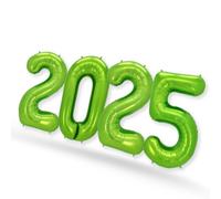 FUNXGO - Palloncini in foil verde 2025, palloncini di grande formato per Capodanno 2025, adatto per elio e aria, ideale per celebrazioni