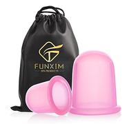 Funxim Coppettazione silicone, 2PCS Cupping Cinese Therapy Slicone Massaggio Coppettezione Anti-cellulite Trattamenti Massaggio Coppettazione Tazza Dolore Sollievo I Muscoli Stretti Rosa