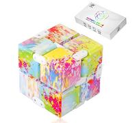 Funxim Infinity Cube Toy per Adulti e Bambini, Nuova Versione Fidget Finger Toy Sollievo dallo Stress e ansia, Killing Time Fidget Toys Cubo Infinito per Il Personale dell'ufficio (Mappa colori)
