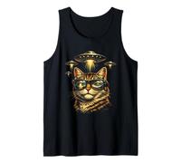 Funy Cool Occhiali da Sole Cat UFO Cosmic Alien Invasion Canotta